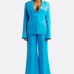 Hanifa Resort Blue Linen Suit